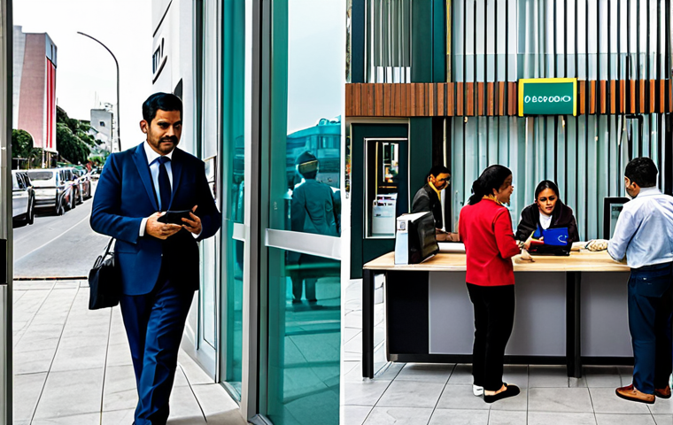 Traditional vs. Modern Banking in Mexico**
"A vibrant collage contrasting two scenes: On one side, a busy traditional Mexican bank branch with customers interacting with tellers, all fully clothed in appropriate attire. On the other, a person comfortably using a mobile banking app on their phone with a modern cityscape in the background, fully clothed, safe for work. The collage style emphasizes the transition from old to new. Professional quality, perfect anatomy, correct proportions, family-friendly, appropriate content."
**